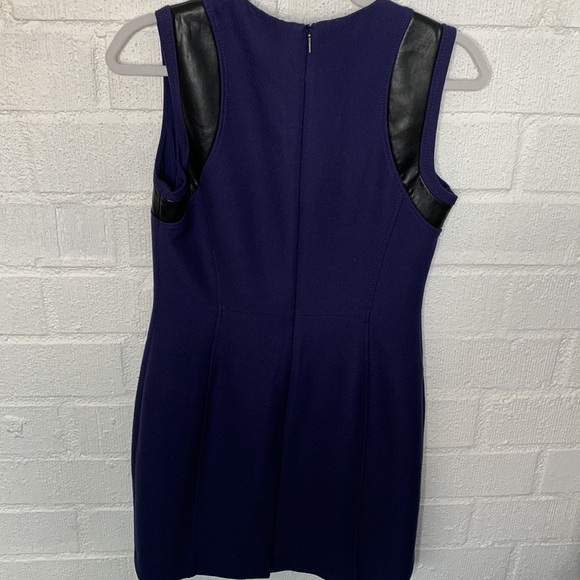 Hugo Boss Leather Navy Blue Sheath Sleeveless Dress size 6 - Picture 6 of 7